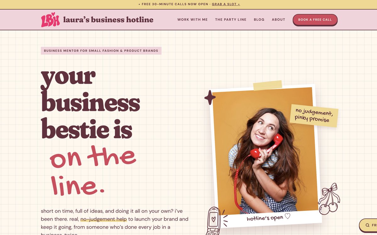 Laura’s Business Hotline website